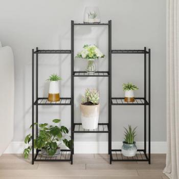 Bloemenstandaard in zwart ijzer 83x25x100 cm