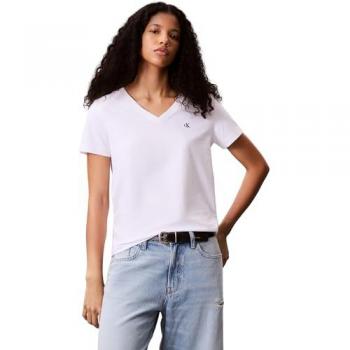 Klein Calvin 2XS White V‑Neck Cotton Shirt – Jeans Collection