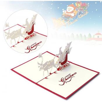 Tarjeta de Felicitación 3D Trineo de Santa