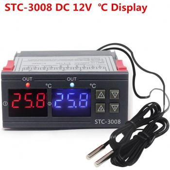 Dual Relay Thermostat STC‑3008 para Refrigeración y Calefacción
