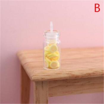 Miniature de fruits en tranches dans pot en bois pour poupées