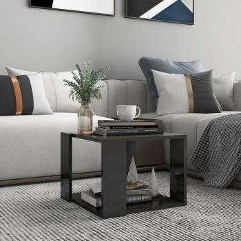 Grauer Eckcouchtisch 40 × 40 cm – Hochglanz-Spanplatten