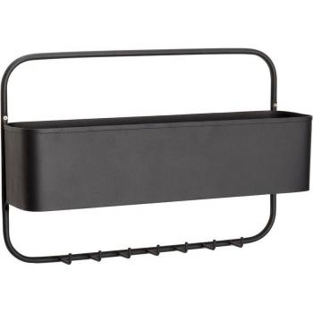 Porte-manteau noir avec rangement Hübsch 62x16x41 cm