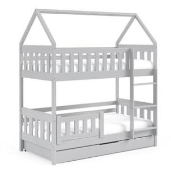 Zuzia Cama de Madera Pino Gris 86x198x185cm – Diseño Compacto