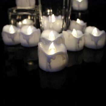 Flickering Battery-Operated Tea Light Candles with Timer