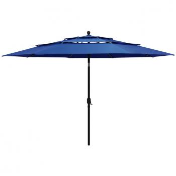 Abri solaire 3 niveaux vidaXL mât aluminium bleu azuré