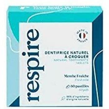 Respire Dentifrice Naturel à Croquer Menthe Fraîche 60 Pastilles