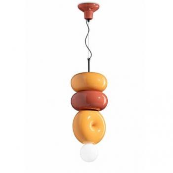 MICHELE Keramik-Pendelleuchte Licht-Erlebnis 25 cm E27 Orange Gelb