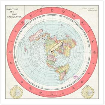 Historical World Clock – 1892 Flat Earth Framed Picture