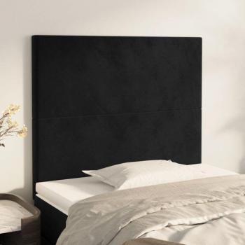 Set Testiera Vellutata Nera 80x5x78/88 cm – 2 pezzi
