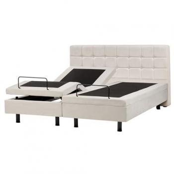 Lit Confort Électrique 160x200 cm Beige Clair avec Télécommande Duke