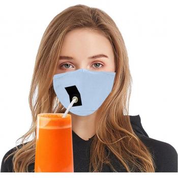 Masque anti-poussière en coton avec accès pour paille