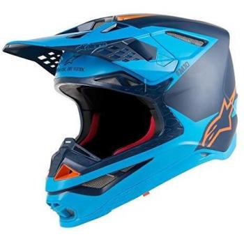 Casco MX Alpinestars Supertech S-M10 Meta 2019 Negro-Aqua-Anaranjado
