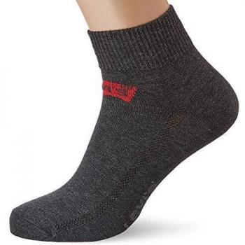 Levi's Heren Antraciet Quartersokken Mid Cut 3-Pack