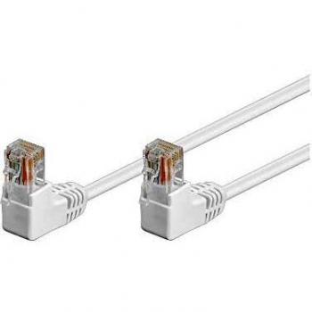 Goobay Câble de Liaison RJ45 Coudé U/UTP Cat 5e, Blanc, 50 cm