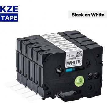 5pcs Tze-231 Label Tape Black on White