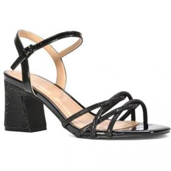 Black Gwen Strappy Block Heel Shoes – XY London, Size 8