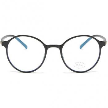 OVZA Retro Brille mit blauer Blockierung TR90 Oval transparent S4098