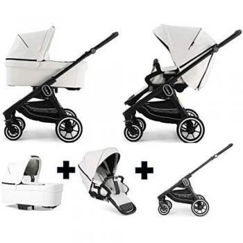 Emmaljunga NXT60 Pram and Pushchair Travel System in Black/White Leatherette