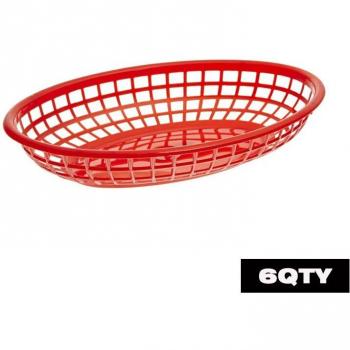 Red and Black Oval Serving Baskets