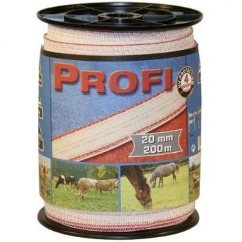 Kerbl 200m Fencing Tape Profi 20mm White-Red TriC 59501