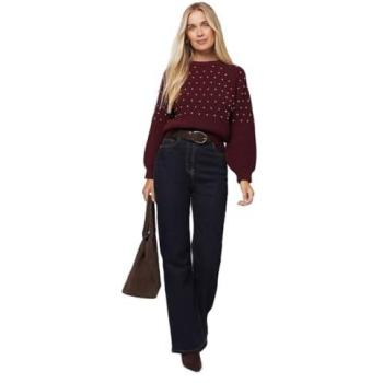 XL Berry Studded Knit Jumper for Women