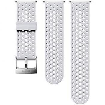 Bracelet silicone Suunto 24 mm, Blanc/Argent, pour montres Spartan et Suunto 9