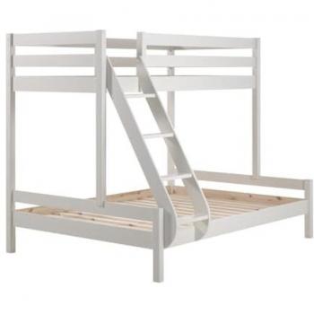 Altobuy Lit Superposé Laqué Blanc avec Deux Couchages 140x200 / 90x200