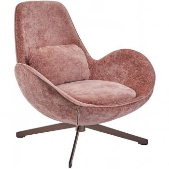 Fauteuil en velours rose doux 75x84x86cm