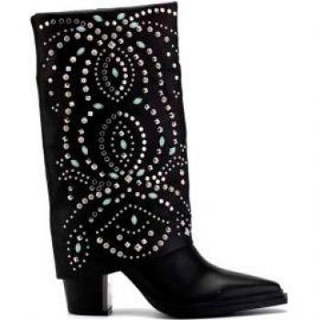 Botas Altas de Piel con Brillantes Alma en Pena