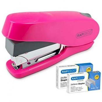 Rapesco Luna Half Strip Stapler 50 Sheet Pink