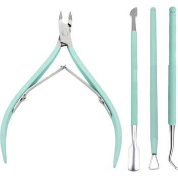 Set de Herramientas para Uñas Verdes 4 Piezas