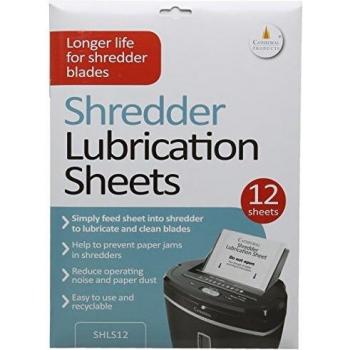Shredder Lubrication Sheets, 12 Pack