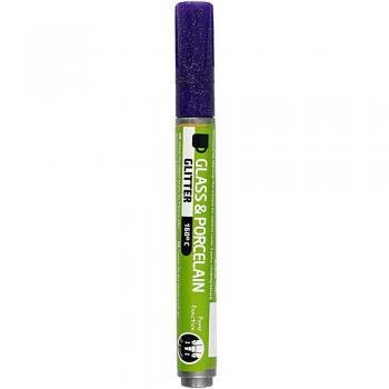 Stylo pour peinture sur verre et porcelaine violet pailleté
