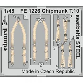 Eduard Chipmunk T.10 Accessori Cinture di Sicurezza in Acciaio