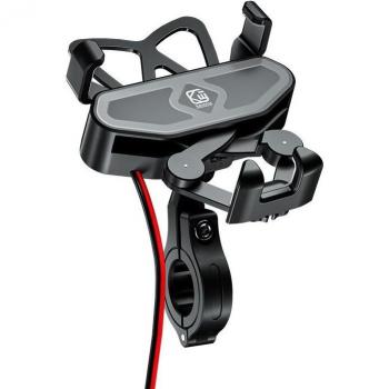 Motorcycle Phone Cradle Holder with USB Charging for 4-7 Inch Smartphones