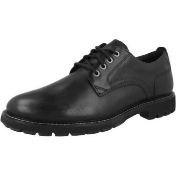 Men’s Black Leather Derby Shoes – Clarks Batcombe Tie, 12/Std