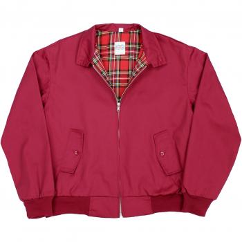 Extra Large Maroon Harrington Jacket with Tartan Lining (5XL)