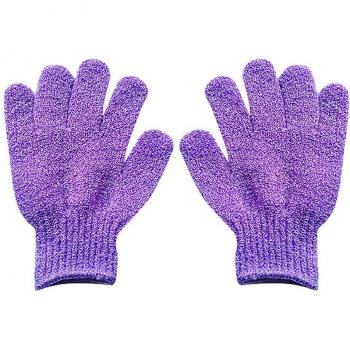 Guantes de masaje exfoliantes para ducha, 1 par, cinco dedos