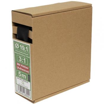 Gaine thermorétractable avec adhésif Quadrios 23CA181 Noir 19.1 mm