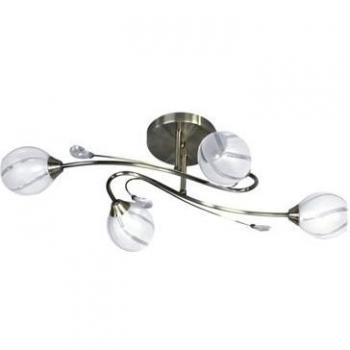 Altmessing 4‑Flammen Spot‑Light Alanis – Weiße Deckenleuchte SP‑5073411