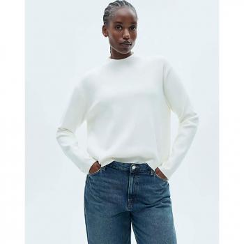 Mango Ecru High Neck Tentacio Sweater 1XL Female