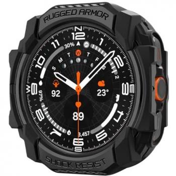 Coque Spigen Rugged Armor noire mate pour Samsung Galaxy Watch Ultra 47mm
