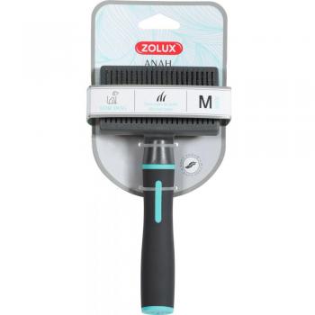 Cepillo para Perros Zolux Anah Mediano Retráctil Turquesa Negro/Azul