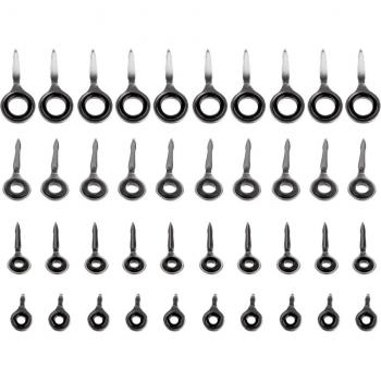 40pcs Fishing Rod Tips and Guides Stainless Steel DIY Set