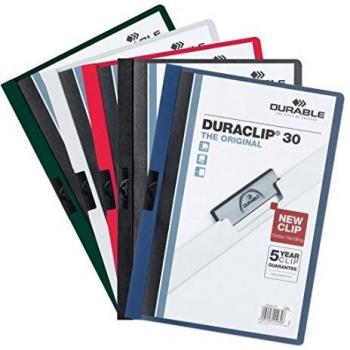 Durable Duraclip 30, Klemm-Mappe, 5 Stück, farbig gemischt