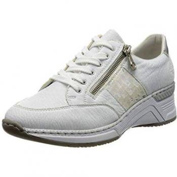 Rieker Damen Frühjahr/Sommer N4322 Sneaker, Weiß (Weiss/Weiss-Silber/Argento/ 80 80)