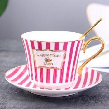 Edle Paris Teeglasur – 225 ml Keramiktasse mit Untertasse