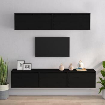 VidaXL Fernsehmöbel 5-teilig Schwarz Massivholz