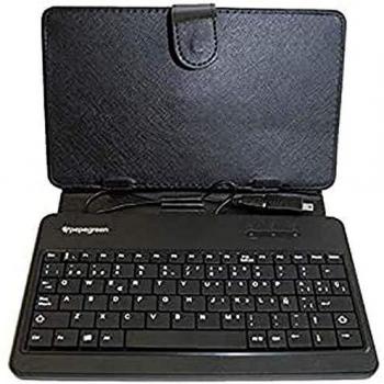 Funda para Tablet de 10 con Teclado USB y Diseño en Piel Sintética